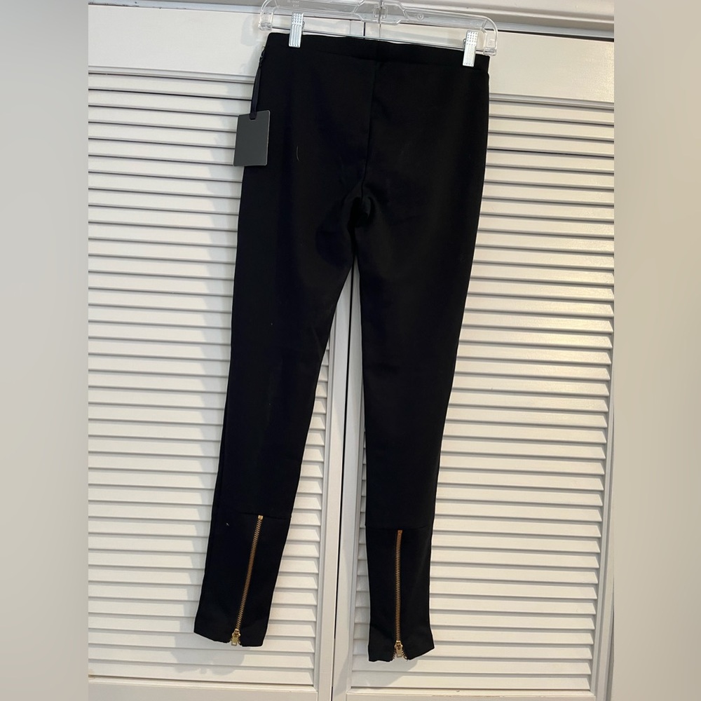 Trouvé Legging NWT black knit size med gold zipper at ankle in back